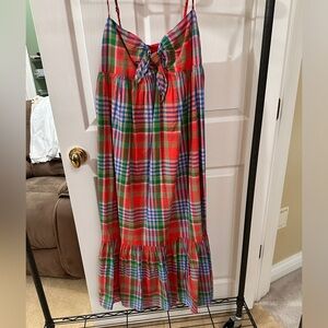 EUC j crew plaid maxi dress size small